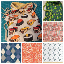 Load image into Gallery viewer, Customizable Lined Canvas Drawstring Backpack with Optional Clip-On Pouch