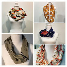Load image into Gallery viewer, Customizable Knit Infinity Scarf with Optional Hidden Pocket: Animal Prints