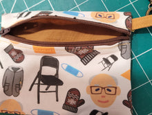 Load image into Gallery viewer, Bernie "Floating Head" Mini Clip-On Zipper Pouch with Swivel Clasp and Keyring