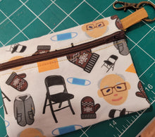 Load image into Gallery viewer, Bernie "Floating Head" Mini Clip-On Zipper Pouch with Swivel Clasp and Keyring