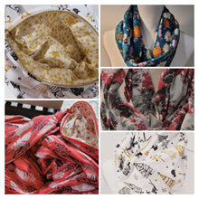 Load image into Gallery viewer, Customizable Knit Infinity Scarf with Optional Hidden Pocket: Floral and Nature Prints