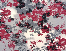 Load image into Gallery viewer, Maroon, Gray and Cream Floral Single Loop Jersey Knit Infinity Scart