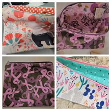Load image into Gallery viewer, Customizable Lined Canvas Zipper Pouches in Three Sizes